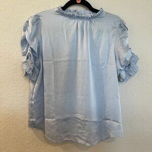 NWT Iris Blue Ruffle Blouse